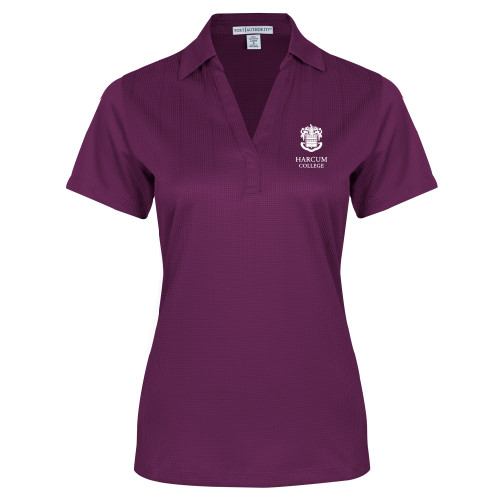  Womens Purple Performance Fine Jacquard Polo - Primary Mark
