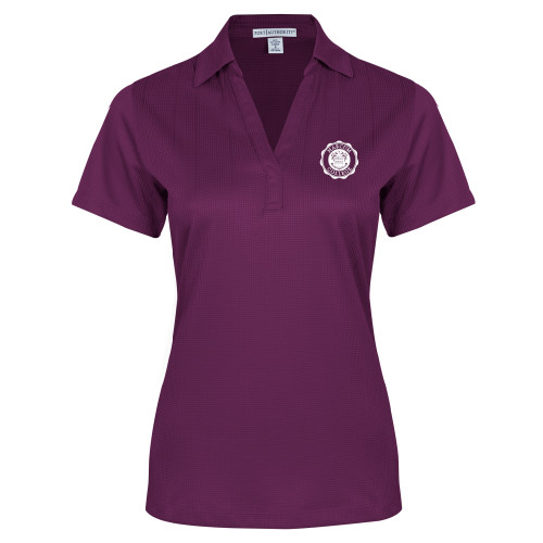  Womens Purple Performance Fine Jacquard Polo - College Seal