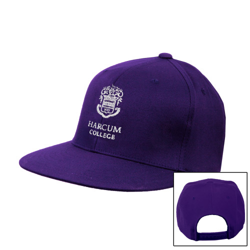 Purple Twill Flat Bill Snapback Hat - Primary Mark