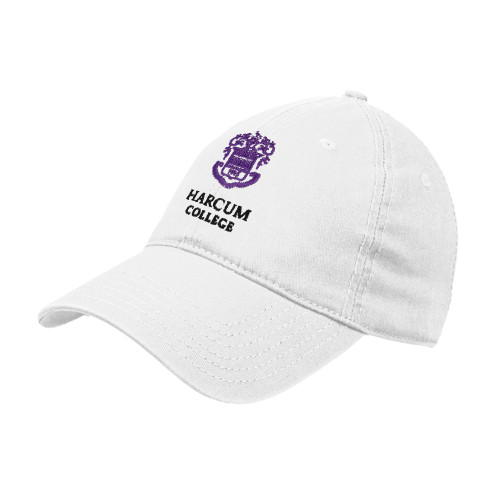  White Unstructured Adjustable Low Profile Hat - Primary Mark