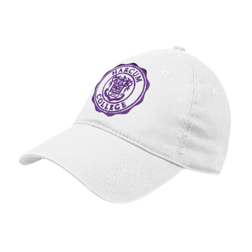  White Unstructured Adjustable Low Profile Hat - College Seal