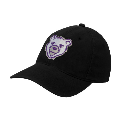  Black Flexfit Structured Low Profile Hat - Bear Head