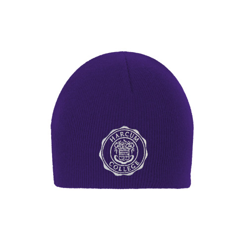  Purple Knit Beanie - College Seal