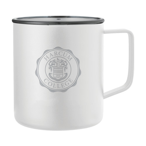  Rover Camp Vacuum Insulated White Mug 14oz - College Seal  Engraved