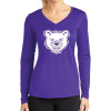Thumbnail image for  Womens Purple Performance Long Sleeve V Neck Shirt
