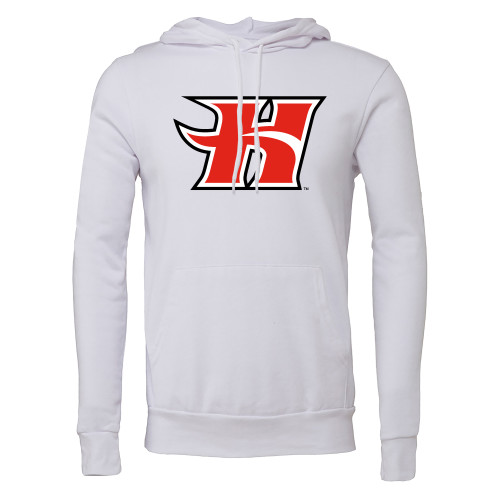  Bella + Canvas White Fleece Hood - Flaming H
