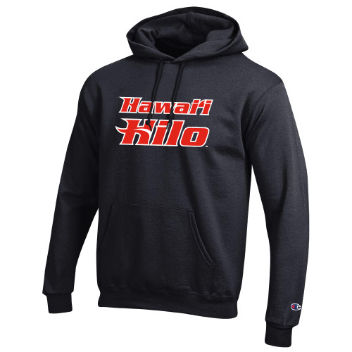  Champion Black Fleece Hoodie - Hawaii Hilo Stacked
