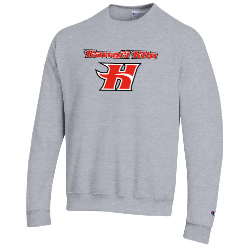  Champion Heather Grey Fleece Crew - Hawaii Hilo H