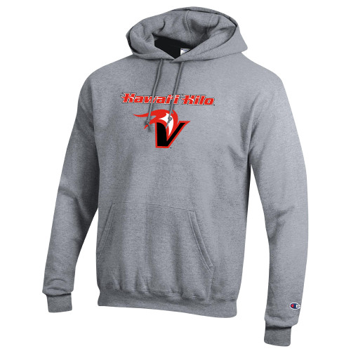  Champion Heather Grey Fleece Hoodie - Hawaii Hilo V