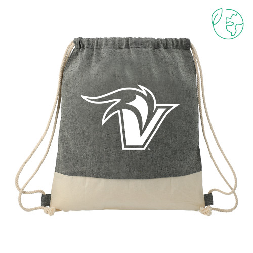  Split Recycled Cotton Natural/Black Drawstring Bag - Fire and Sail