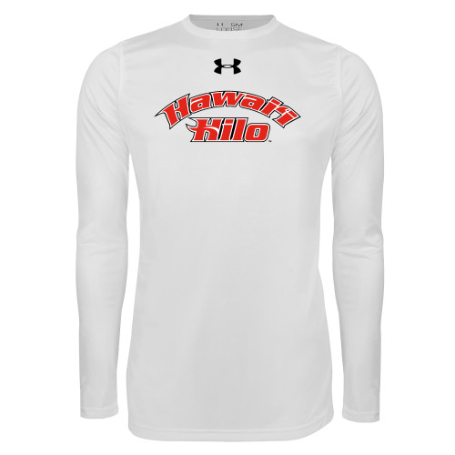  Under Armour White Long Sleeve Tech Tee - UA Fire and Sail