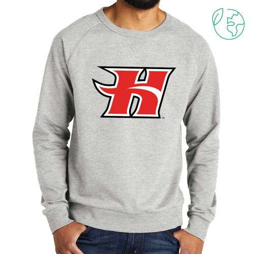  Allmade Light Grey Organic French Terry Crewneck Sweatshirt - Flaming H
