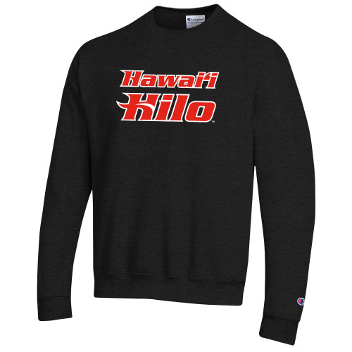  Champion Black Fleece Crew - Hawaii Hilo Stacked