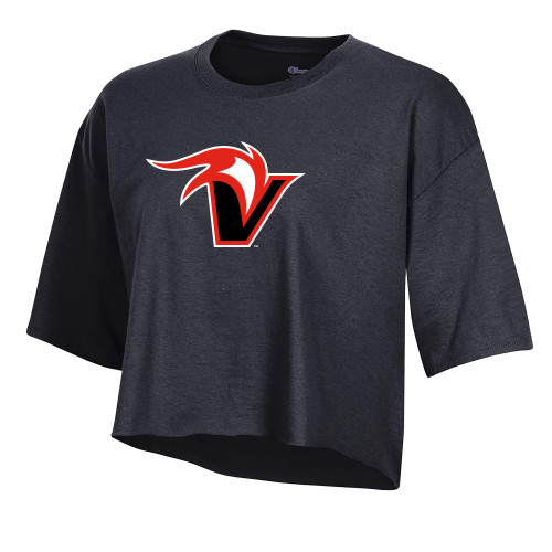  Champion Womens Black Crop Tee - Fire and Sail