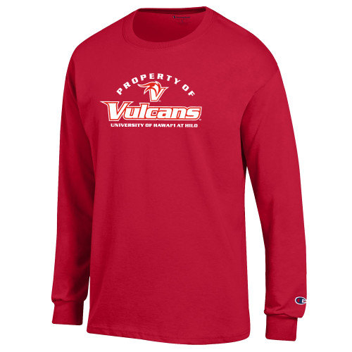  Champion Red Long Sleeve T Shirt - Property of Vulcans