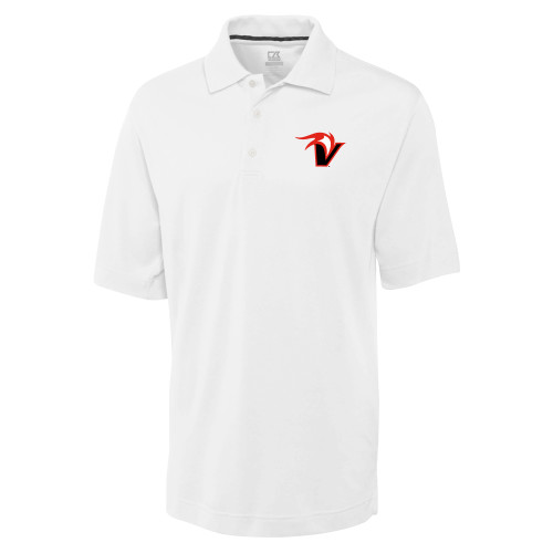  C&B White Advantage TriBlend Pique Polo - Fire and Sail