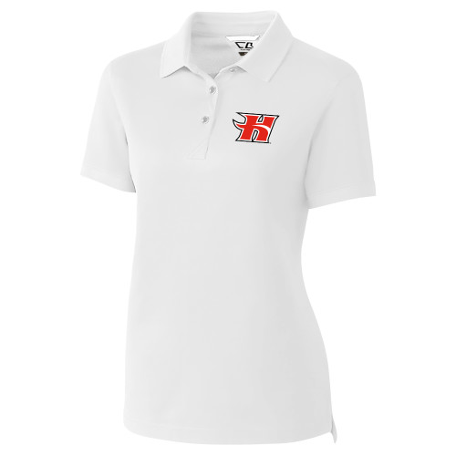 C&B Womens White Advantage Polo - Flaming H