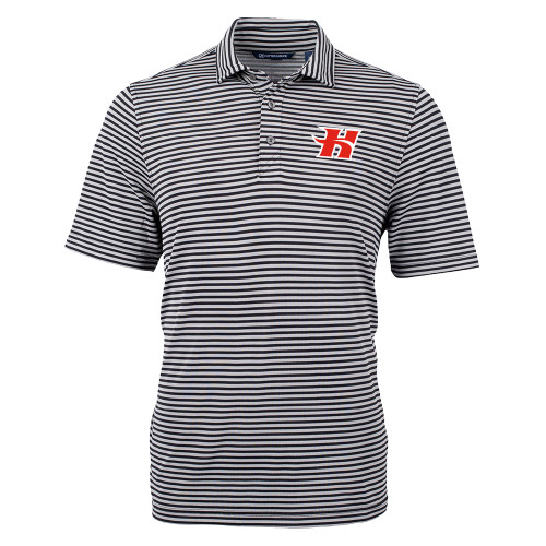  C&B Black Virtue Eco Pique Stripe Polo - Flaming H