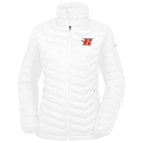  Columbia Womens White Powder Lite Jacket - Flaming H