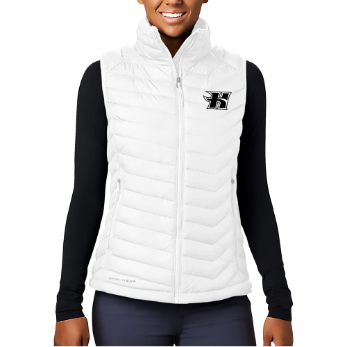  Columbia Womens White Powder Lite Vest - Flaming H