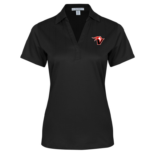  Womens Black Performance Fine Jacquard Polo - Fire and Sail