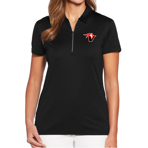  Callaway Womens Black Tulip Sleeve Zip Polo - Fire and Sail