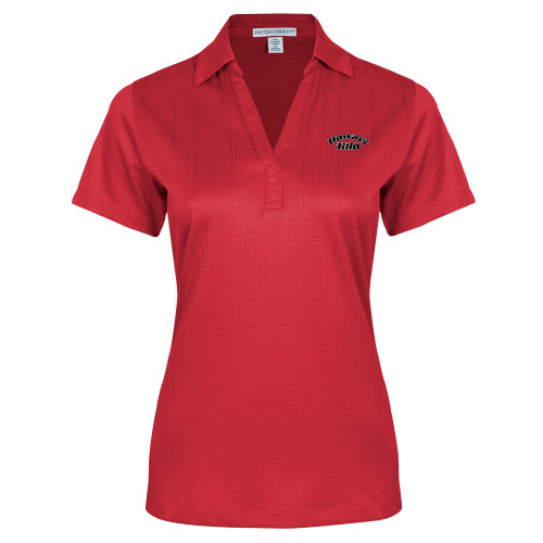  Womens Red Performance Fine Jacquard Polo - Hawaii Hilo Arched