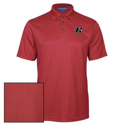  Red Performance Fine Jacquard Polo - Flaming H