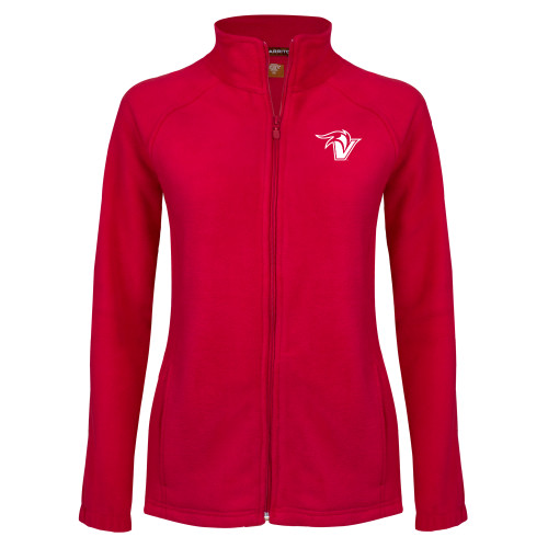  Womens Red Fleece Full Zip Jacket - Fire and Sail