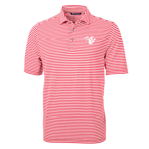  C&B Red Virtue Eco Pique Stripe Polo - Fire and Sail