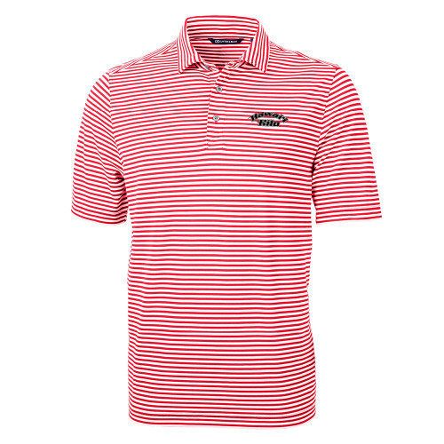  C&B Red Virtue Eco Pique Stripe Polo - Hawaii Hilo Arched
