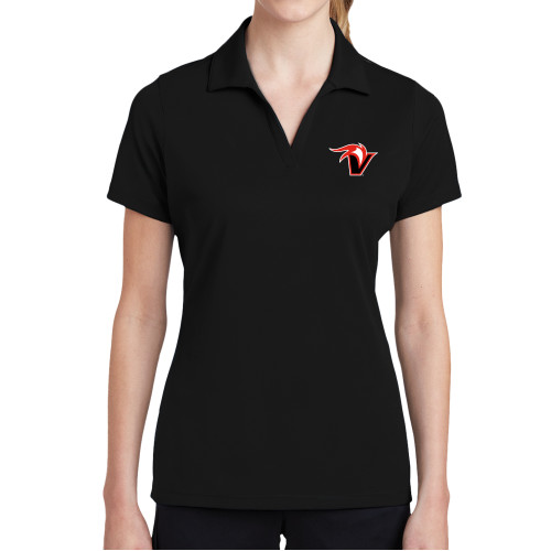  Womens Black Dry Mesh Polo - Fire and Sail