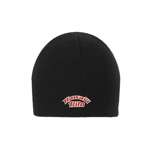  Black Knit Beanie - Hawaii Hilo Arched