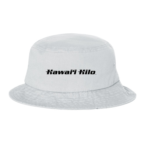  Sportsman White Bucket Hat - Hawaii Hilo Flat