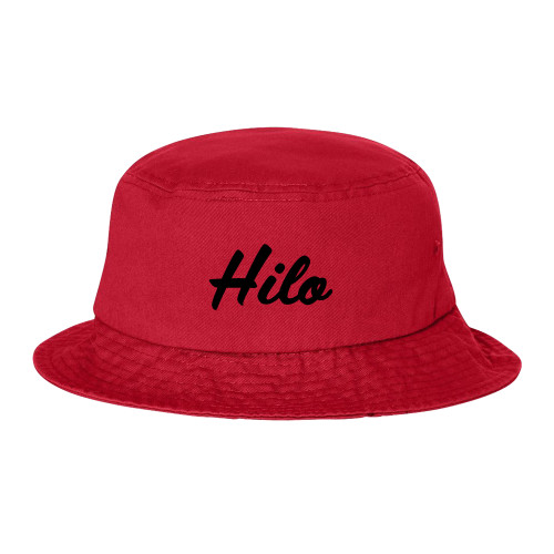  Sportsman Red Bucket Hat - Hilo Script