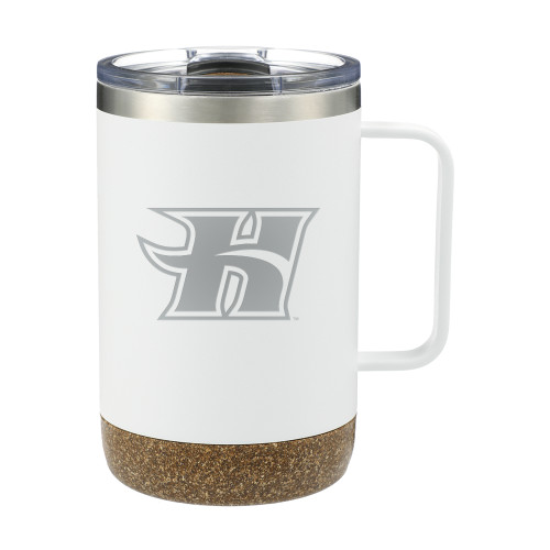  Valhalla Vacuum Insulated Camp White Mug 14oz - Flaming H Engraved