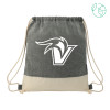 Thumbnail image for  Split Recycled Cotton Natural/Black Drawstring Bag