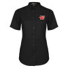 Thumbnail image for  Womens Black Twill Button Up Short Sleeve