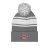 Thumbnail image for  Grey/White Two Tone Knit Pom Beanie w/Cuff
