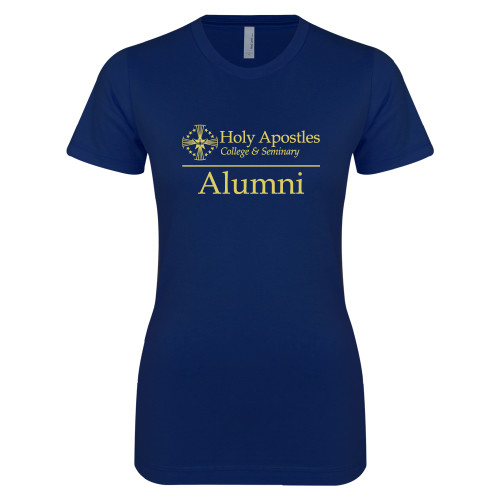  Next Level Womens Navy Boyfriend Tee - Alumni Horizontal