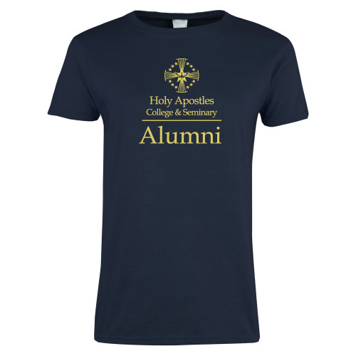  Womens Short Sleeve Navy Tee - Alumni Stacked