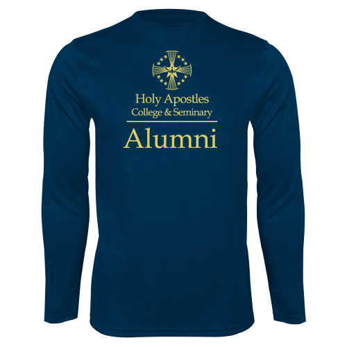  Navy Performance Long Sleeve Shirt - Alumni Stacked