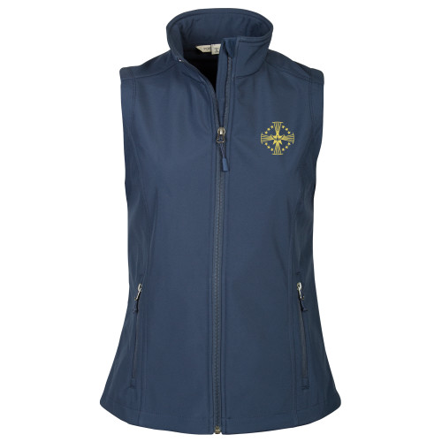  Womens Navy Core Softshell Vest - Core Logo