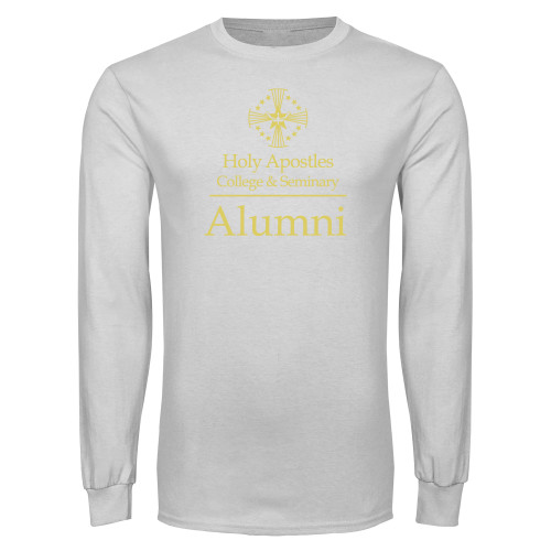  White Long Sleeve T Shirt - Alumni Stacked