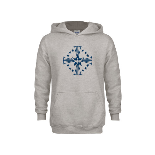  Youth Grey Fleece Hood - Core Logo