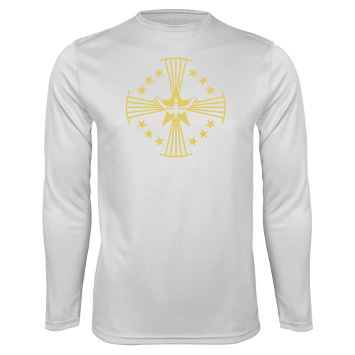  White Performance Long Sleeve Shirt - Core Logo