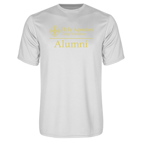  White Performance Tee - Alumni Horizontal