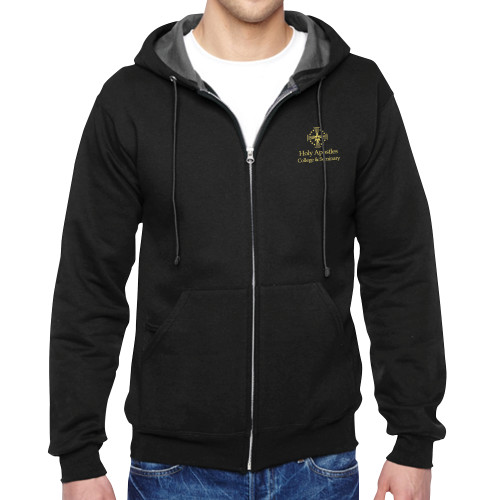  Black Fleece Full Zip Hoodie - Core Logo Stacked