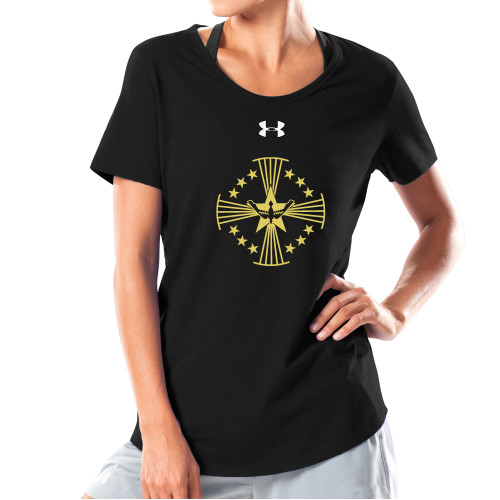  Under Armour Womens Black Charged Cotton Tee - Core Logo