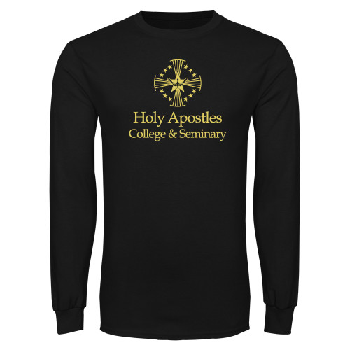  Black Long Sleeve T Shirt - Core Logo Stacked